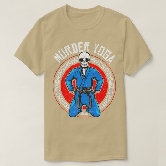 Brazilian Jiu Jitsu BJJ Skeleton Murder Yoga Jiu Tシャツ (デザイン正面)