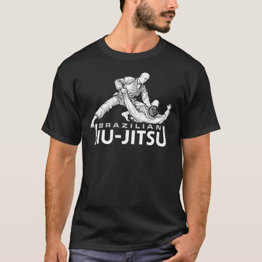 Brazilian Jiu-Jitsu Grappling Illustration Tシャツ (正面)
