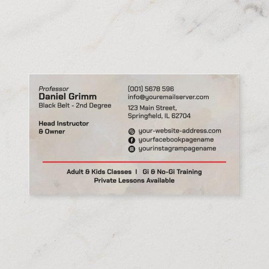 Brazilian Jiu-Jitsu Instructor 名刺 (裏面)