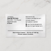 Brazilian Jiu-Jitsu Instructor 名刺 (裏面)