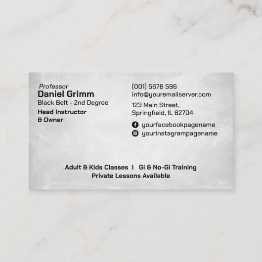 Brazilian Jiu-Jitsu Instructor 名刺 (裏面)