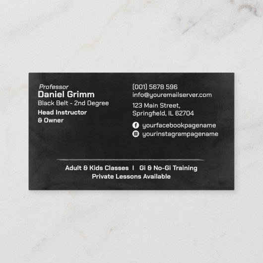 Brazilian Jiu-Jitsu Instructor 名刺 (裏面)