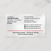 Brazilian Jiu-Jitsu Instructor 名刺 (裏面)