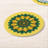 Brazilian Leaf Mandala - Drink Coaster ラウンドペーパーコースター (アングル)