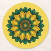 Brazilian Leaf Mandala - Drink Coaster ラウンドペーパーコースター (正面)