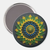 Brazilian Leaf Mandala - Refrigerator Magnet マグネット (正面/裏面)