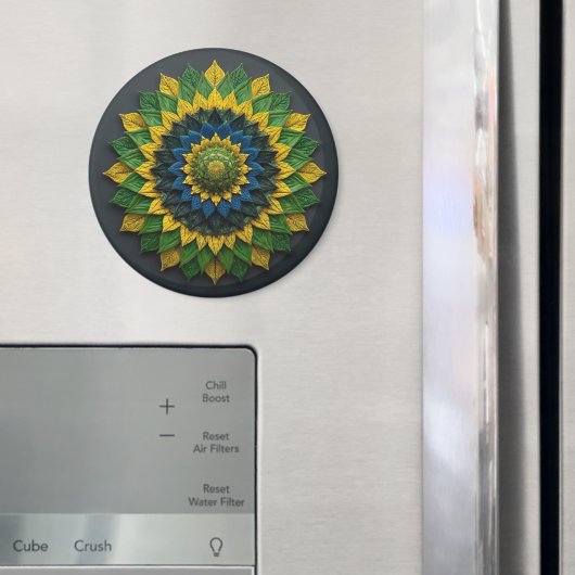 Brazilian Leaf Mandala - Refrigerator Magnet マグネット (インサイチュ (冷蔵庫))