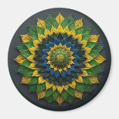 Brazilian Leaf Mandala - Refrigerator Magnet マグネット (正面)