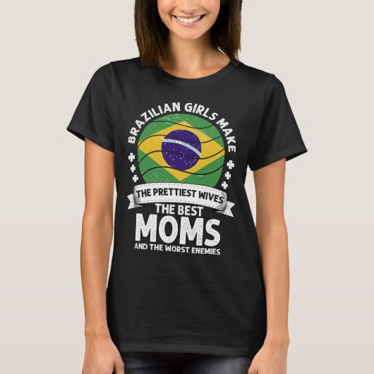 Brazilian Mom Brazil Mama Brazilian American Tシャツ (正面)