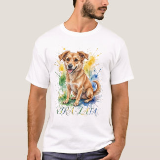 Brazilian Vira Lata Caramel Dog Watercolor Tシャツ
