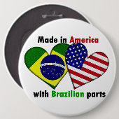 brazilinの部品が付いているアメリカで作られる 缶バッジ (正面&裏面)