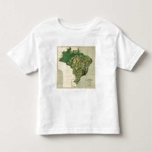 BrazilPhysicalパノラマ式のMapBrazil トドラーTシャツ (正面)