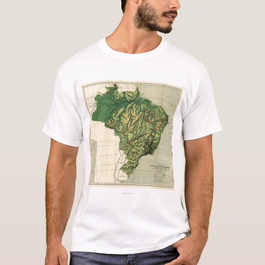 BrazilPhysicalパノラマ式のMapBrazil Tシャツ (正面)
