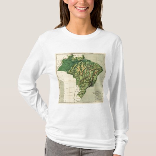 BrazilPhysicalパノラマ式のMapBrazil Tシャツ (正面)