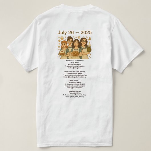 BREAD ARTISAN FAIR Tシャツ4ベーカース2025 Tシャツ (デザイン裏面)