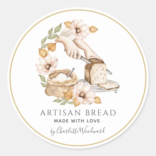Bread Baker Made With Love  ラウンドシール (正面)