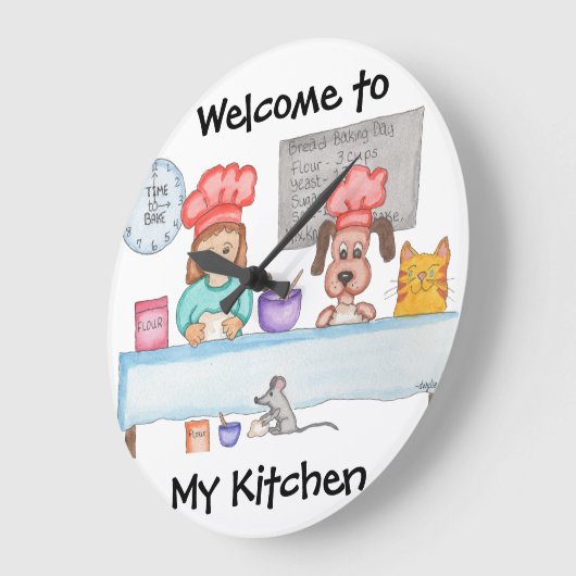 Bread Baking ラージ壁時計 (傾斜)