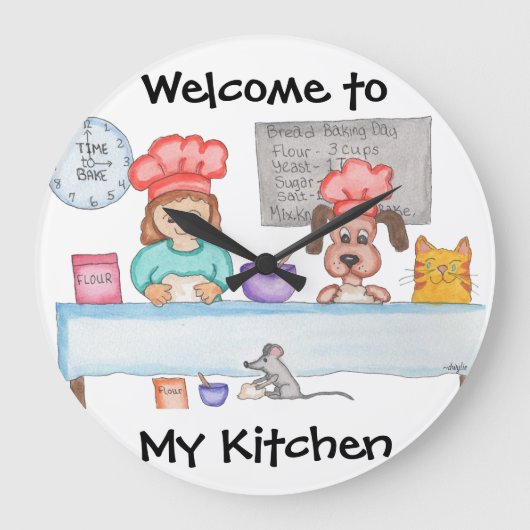 Bread Baking ラージ壁時計 (正面)