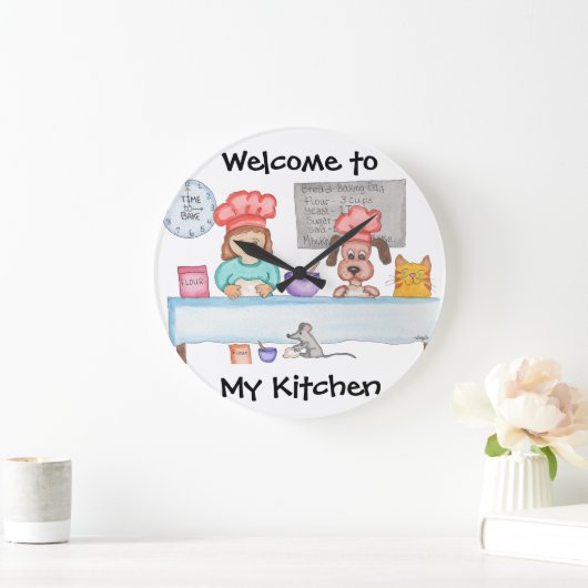 Bread Baking ラージ壁時計 (ホーム)