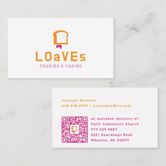 Bread Bible Logo | Christian Food Ministry 名刺 (正面/裏面)