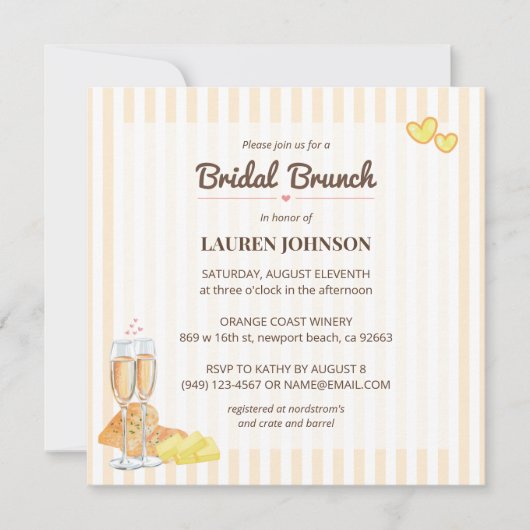 Bread Butter Theme Butter Together Bridal Brunch 招待状 (正面)