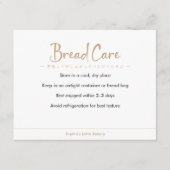 Bread Care Instructions Kraft Typography サンキューカード (正面)