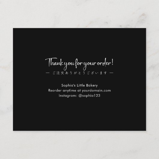 Bread Care Instructions Minimalist Typography サンキューカード (裏面)