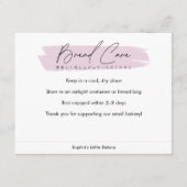 Bread Care Instructions Pink Simple Script サンキューカード (正面)