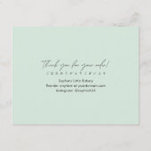 Bread Care Instructions Sage Green Simple Script サンキューカード (裏面)