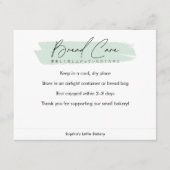 Bread Care Instructions Sage Green Simple Script サンキューカード (正面)