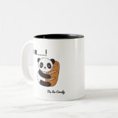 “Bread hugs & panda peace in every sip.” ツートーンマグカップ (正面左)