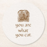 Bread Stamp and Hand-Drawn Lettering ラウンドペーパーコースター<br><div class="desc">This coaster was born from a simple love for bread and beautiful hand-drawn lettering. I created the letters by hand with a brush pen, then paired them with a stamped-style bread illustration that adds a warm, rustic charm. It’s not polished — and that’s exactly the point. This design celebrates the...</div>