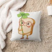 Bread Tony Lucky Clover – Cute Bread-Throw Pillow クッション (ブランケット)