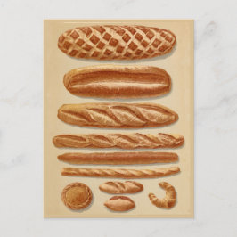 Breadsフランスのヴィンテージイラストグラフ ポストカード