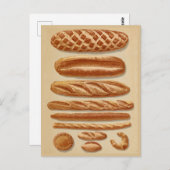 Breadsフランスのヴィンテージイラストグラフ ポストカード (正面/裏面)