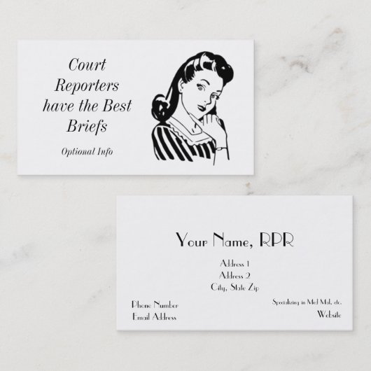 Breafs Cort最高の Reporterの名刺 名刺 (正面/裏面)