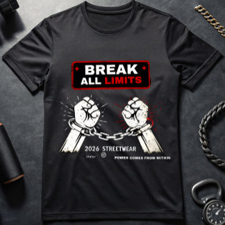 Break All Limits T-Shirt | Motivational Gym Tee |  Tシャツ