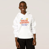Break Barriers Kids’ Hoodie | Motivational Quote  (正面フル)