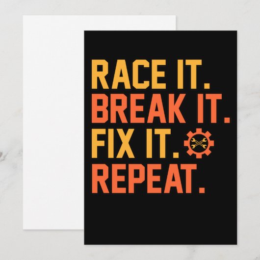 Break It Fix It Car Mechanic Auto Mechanics Work サンキューカード (正面/裏面)