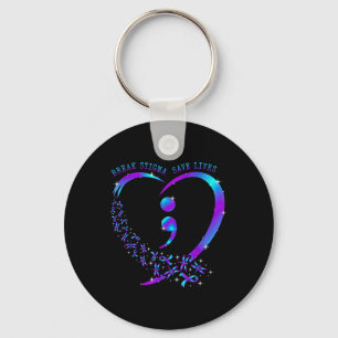 Break Stigma 救 Lives ハートSemicolon Sudie Pr キーホルダー