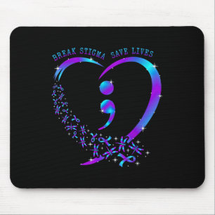 Break Stigma 救 Lives ハートSemicolon Sudie Pr マウスパッド