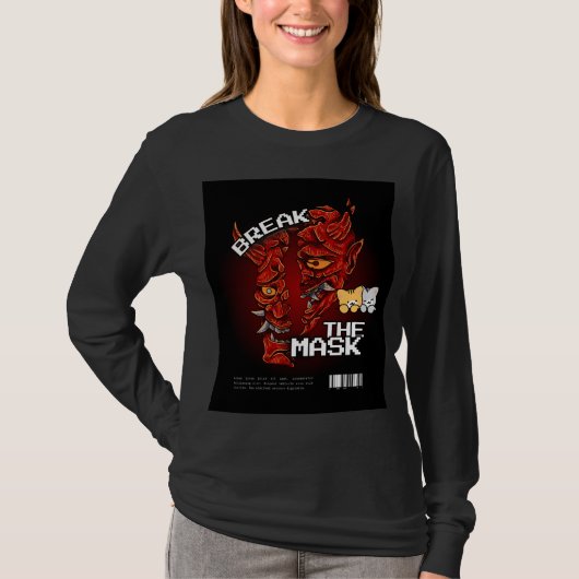 Break the mask & cute cat design t-shirt tシャツ (正面)