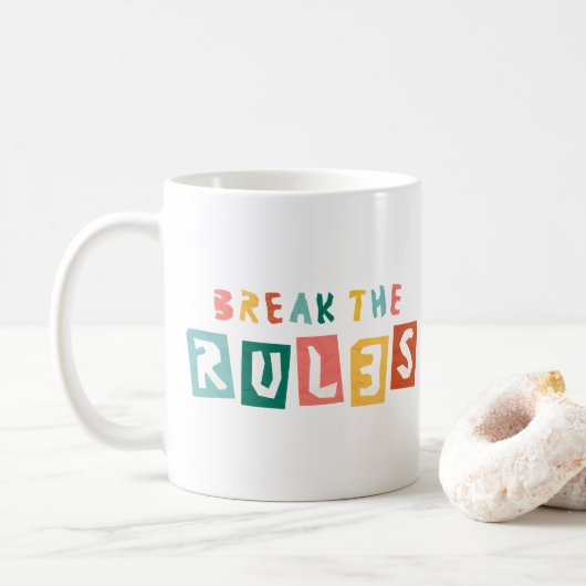 Break the Rules Bold Streetwear Typography コーヒーマグカップ (ドーナツ)