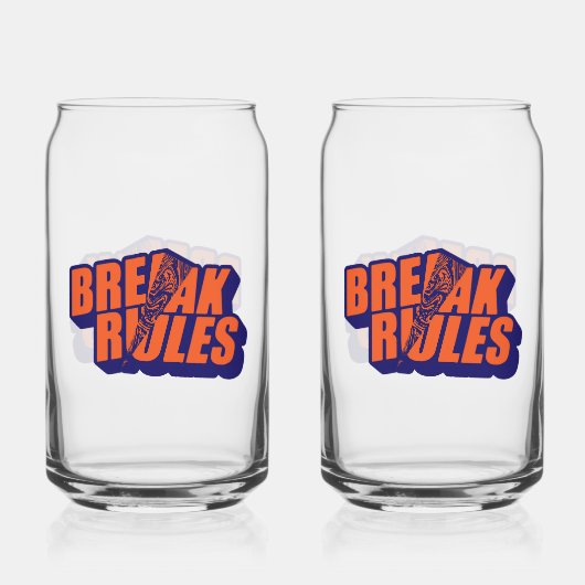 "Break The Rules" Edgy Rebel Quote ガラス缶 (正面)