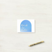 Break the rules sticker, retro typography, ポストイット (デスク上)