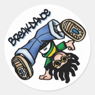 Breakdanceのステッカー ラウンドシール