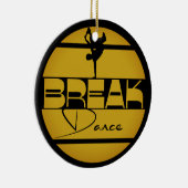 Breakdance黄色の黒とダンサー セラミックオーナメント (右)