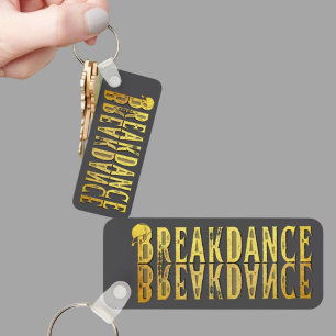 Breakdance黒金ゴールド黄 キーホルダー