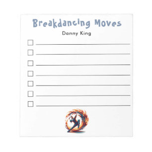 Breakdance パーソナライズされた To Doリスト ノートパッド