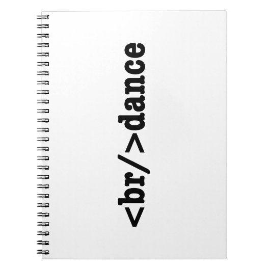 breakdance HTMLコード ノートブック (正面)
